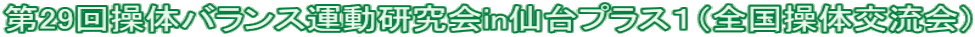 第29回操体バランス運動研究会in仙台プラス１（全国操体交流会）